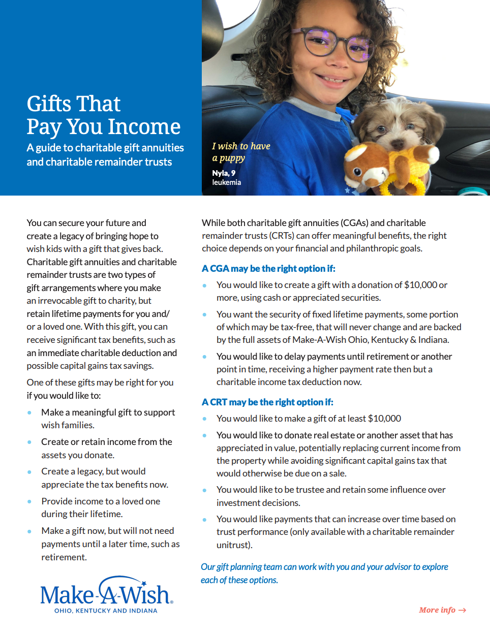 Support The Future of My Favorite Charity brochure cover