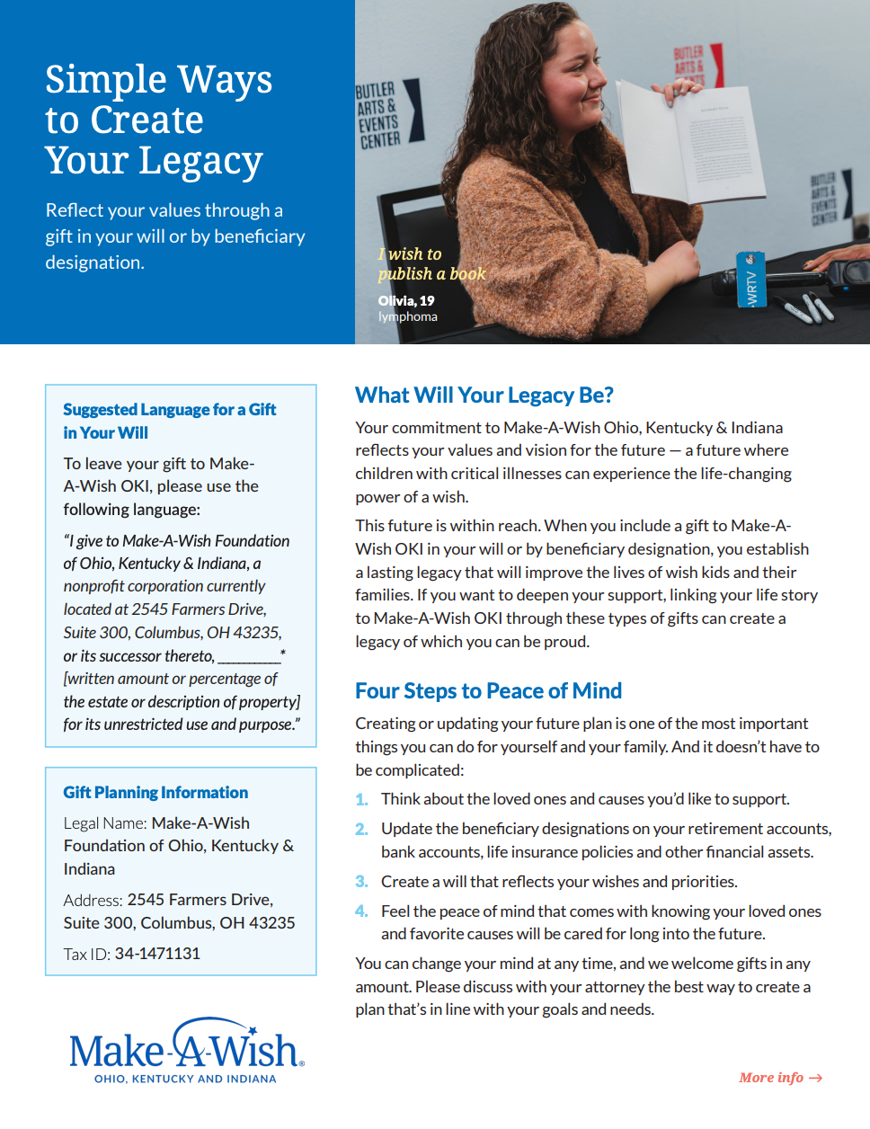 Support The Future of My Favorite Charity brochure cover