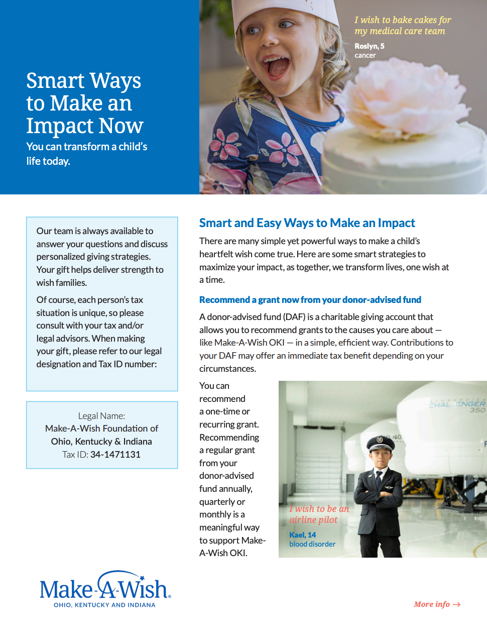 Support The Future of My Favorite Charity brochure cover